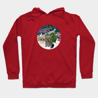 "Christmas Magic" with a Maine Coon Cat Tabby Hoodie